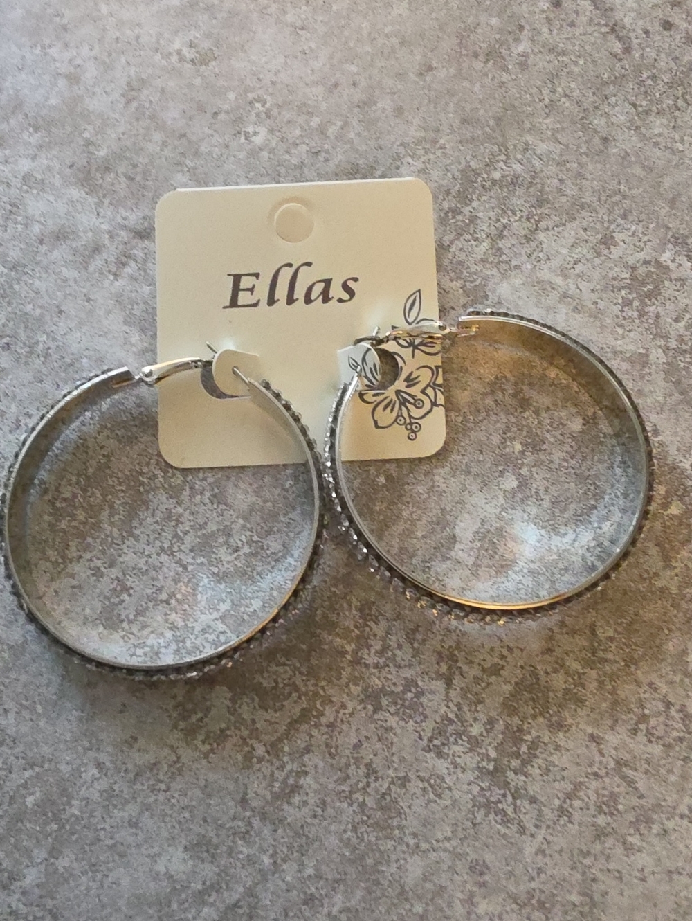 Ella Silver Faceted Hoop Earrings